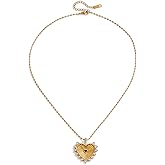 WSTWYC golden Heart Necklace for Women 18K metal red heart Pendant Dainty Birthday Mother's Day Valentines Jewelry Gifts