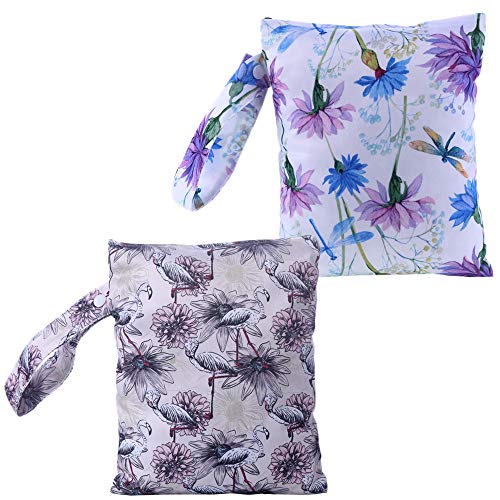 Simfamily 2 Pack Reusable Waterproof Cloth Diaper Wet Bag with Zipper (Color NO2) - Thumbnail 7