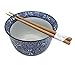 Happy Sales HSRBBLDF, Ramen Udon Noodle Soup Cereal Bowl w/ Chopsticks, Dragonfly Design