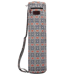 Boence Yoga Mat Bag, Full Zip Exercise Yoga Mat Carry Bag with Sturdy Canvas, Smooth Zippers, Adjustable Strap, Large Functional Storage Pockets – Fits Most Size Mats