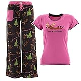 Lazy One Moose Junior's Pink Novelty Pajamas