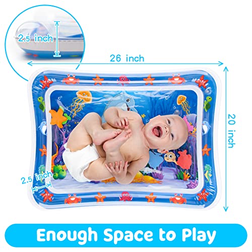 Yeeeasy Tummy Time Water Mat?Inflatable Tummy Time Water Play Mat for Babies, Infants and Toddlers 3 to 12 Months Promote Development Toys Baby Gifts