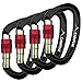 CARAPEAK Heavy Duty Screwgate Locking Carabiner Set, Multi Pack Snag-Free D Shaped Screw Lock Carabiner, Strong Aluminum Lockable Clip for Hammock, Swing, Towing