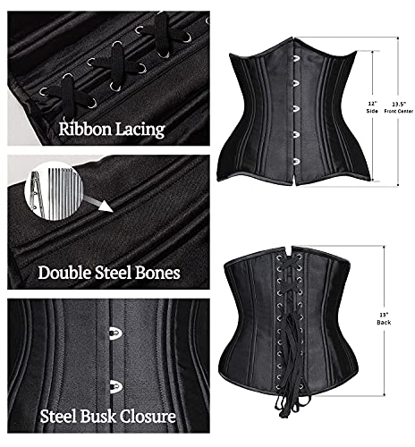 White Underbust Corset Silky Satin For Waist Training CS-426