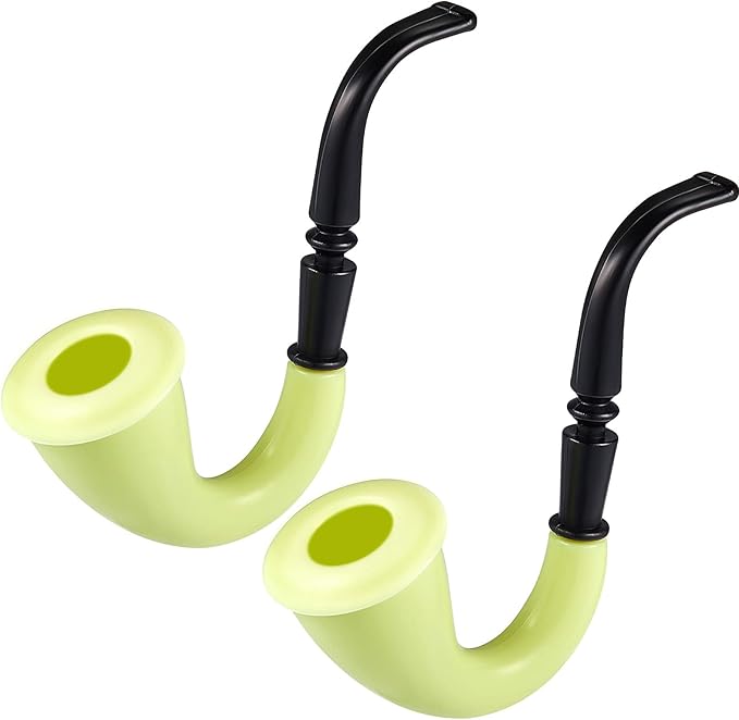 2 Pieces Fake Smoking Pipes for Costumes, Costume Accessories Pipe Prop, Toy Detective Pipe