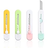 Focenat 4 Pcs Mini Utility Knife,Mini Retractable Utility Knives,Portable Letter Opener,Box Cutter Knife for Cutting Paper Ca