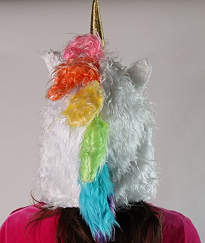 Plush White Soft Fuzzy Unicorn Adult Hat