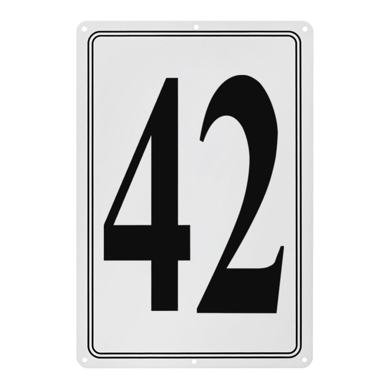 M METERXITY Aluminum Number Sign 42, 11.8 Inch House Numbers and Metal Letters, Parking Spot Letter Signs, Metal Letter Wall Decor for Garden/Door/Mailbox [Black Text On White]