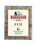 BarnwoodUSA 8 by 10 Inch Picture Frame 1 ¼ Inch Wide with Easel Back and Glass - Reclaimed Wood