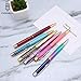 PASISIBICK Ballpoint Pens for Women, Bling Crystal Liquid Metal Ballpen with Black Ink(6pcs)