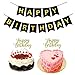 YOFEY1 Happy Birthday Cake Topper with Happy Birthday Banner Color Black and Gold for 1st 16th 30th 40th 50th 60th 70th Birthday Decorations