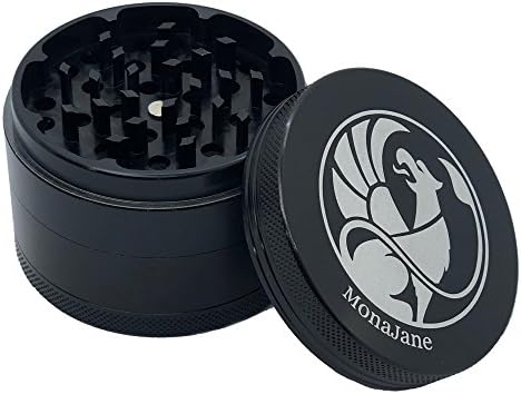 [Upgraded Version] Herb Grinder with Pollen Catcher. Large 2.5” - 4 Piece - Premium Aluminum Alloy with Diamond-Cut Precision Teeth - by MonaJane