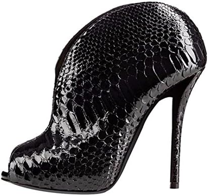 Women Ladies Ankle Short Boots Fashion Shoes Suede Stiletto High Heel Black Fish Mouth Autumn Winter