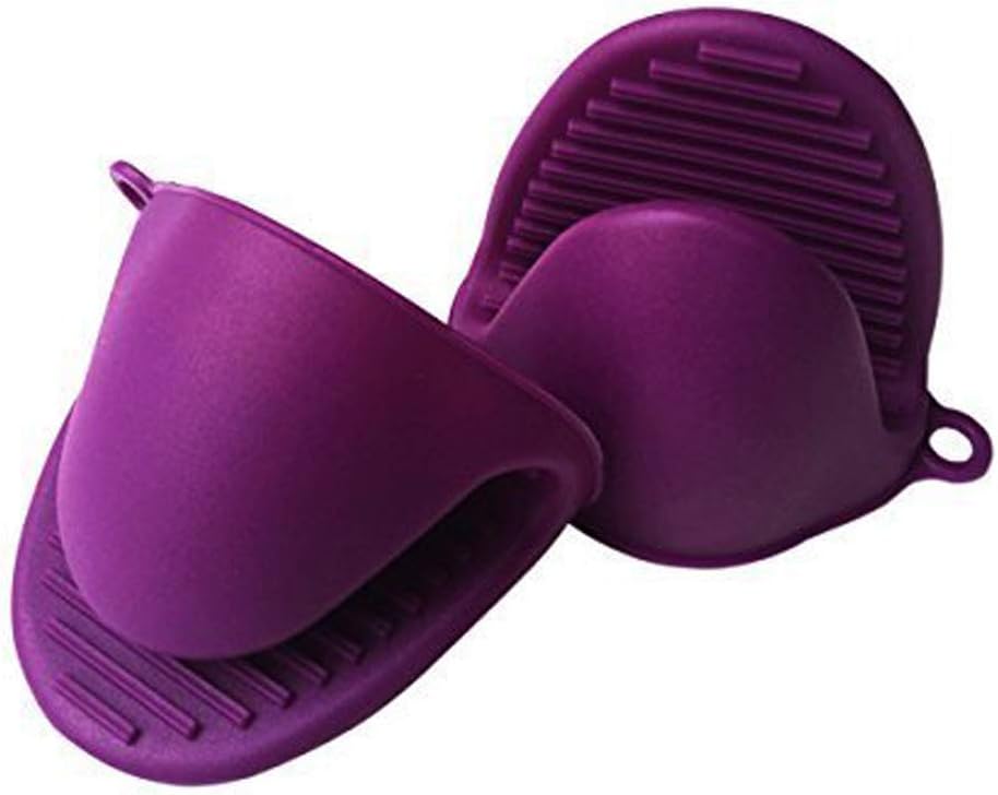 Paskyee Silicone Heat Resistant Cooking Pinch Mitts 2 pcs, Mini Oven Mitts Gloves, Cooking Pinch Grips for Kitchen Cooking & Baking
