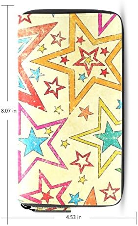 Women Credit Card Holder Zipper Clutch Wallet Purse Handbag Stars