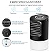 KUUOTE Portable Air Conditioner Fan, Personal Space Air Cooler Quiet Desk Fan Mini Evaporative Cooler with 7 Colors Night Light, Air Circulator Humidifier Misting Fan for Home Office Bedroom, Black