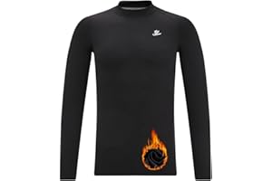 DEVOROPA Youth Boys Compression Thermal Shirt Long Sleeve Fleece Baselayer Soccer Baseball Undershirt