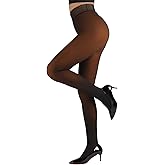 DancMolly Fleece Lined Tights Women Skin Color Warm Thermal Winter High Waist Leggings with Fuzzy Lining