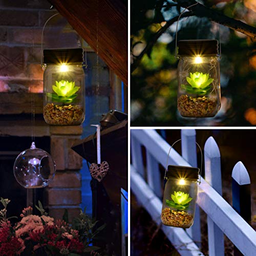 Solar-Powered-Lantern-Mason-Jar-Solar-Lights-Artificial-Succulent-Hanging-Glass-Terrarium-DIY-Kit-Glass-Planter-Solar-LED-For-Outdoor-Garden-Night-Lamp-For-Bedroom-Nursery-Bathroom