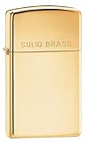Zippo Slim Engraved Pocket Lighter, High Polish Brass
