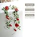 PARTY JOY 2Pcs Flower Garland Fake Rose Vine Artificial Flowers Hanging Rose Ivy Hanging Baskets Wedding Arch Garden Background Decor