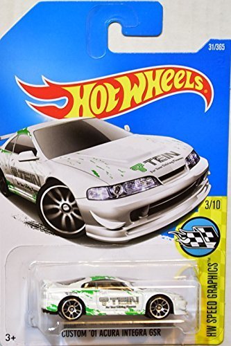 Hot Wheels 2017 HW Speed Graphics Custom '01 Acura Integra 31/365, White