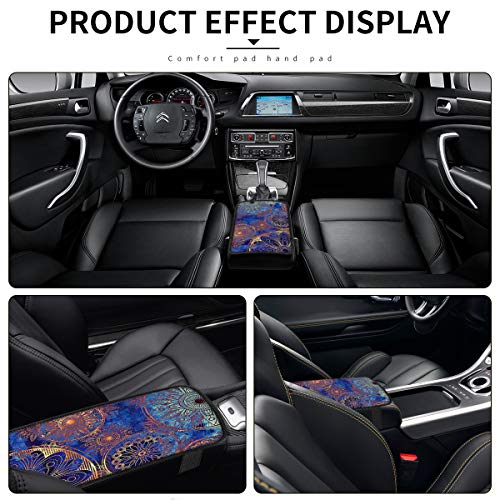 Vehicle Center Console Armrest Cover Pad, Universal Fit Soft Comfort Center Console Armrest Cushion for Car, Stylish Pattern Design Car Armrest Cover - Thumbnail 6