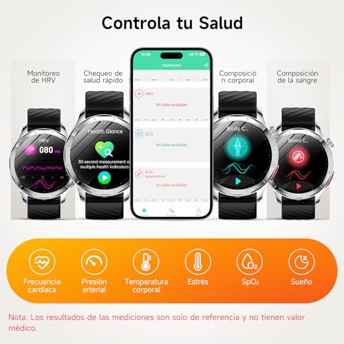 Lgnitek 2026 New ECG Smart Watch Man with HRV/BMI/Blood Pressure, 1.43" AMOLED Smartwatch with 24H Heart Rate Monitor SpO2 Body Temperature Sleep Monitor, Activity Bracelet for Android iOS