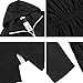 HOTOUCH Ladies Rain Mac Parka Fishtail Festival Raincoat Hooded Jacket(Black,L)