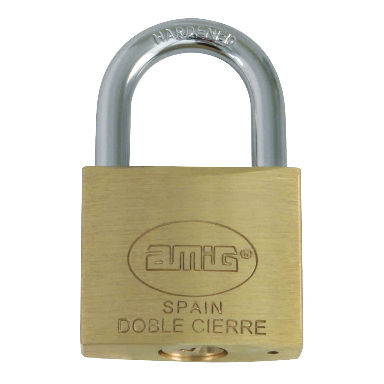 Amig - Security Padlock | Includes 2 Keys | Brass Body with Treated Steel Shackle | Ideal for Gym Lockers, Workshop Doors, Garages | Double Locking Mechanism | Width: 50 mm — image 1