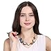QILMILY Handmade Full Moon Necklace Double-face Planet Necklace Sun Moon Necklace Statement Jewelry Space Necklace