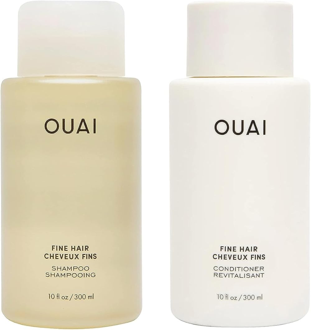 OUAI Fine Shampoo and Conditioner Set 300 ml Keratin Marshmallow Shea Avocado