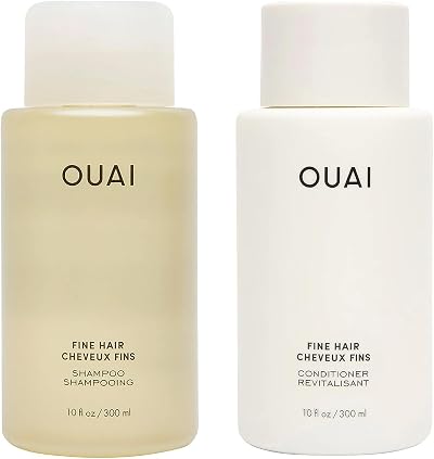 OUAI Fine Shampoo and Conditioner Set 300 ml Keratin Marshmallow Shea Avocado