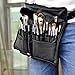 SanSiDo Makeup Brush Bag 32 Pockets Makeup Bag Professional Cosmetic Zipper PU Leather Makeup Organizer Travel Cosmetic Bag Artist Belt Strap Brush Holder (Brushes are not included)