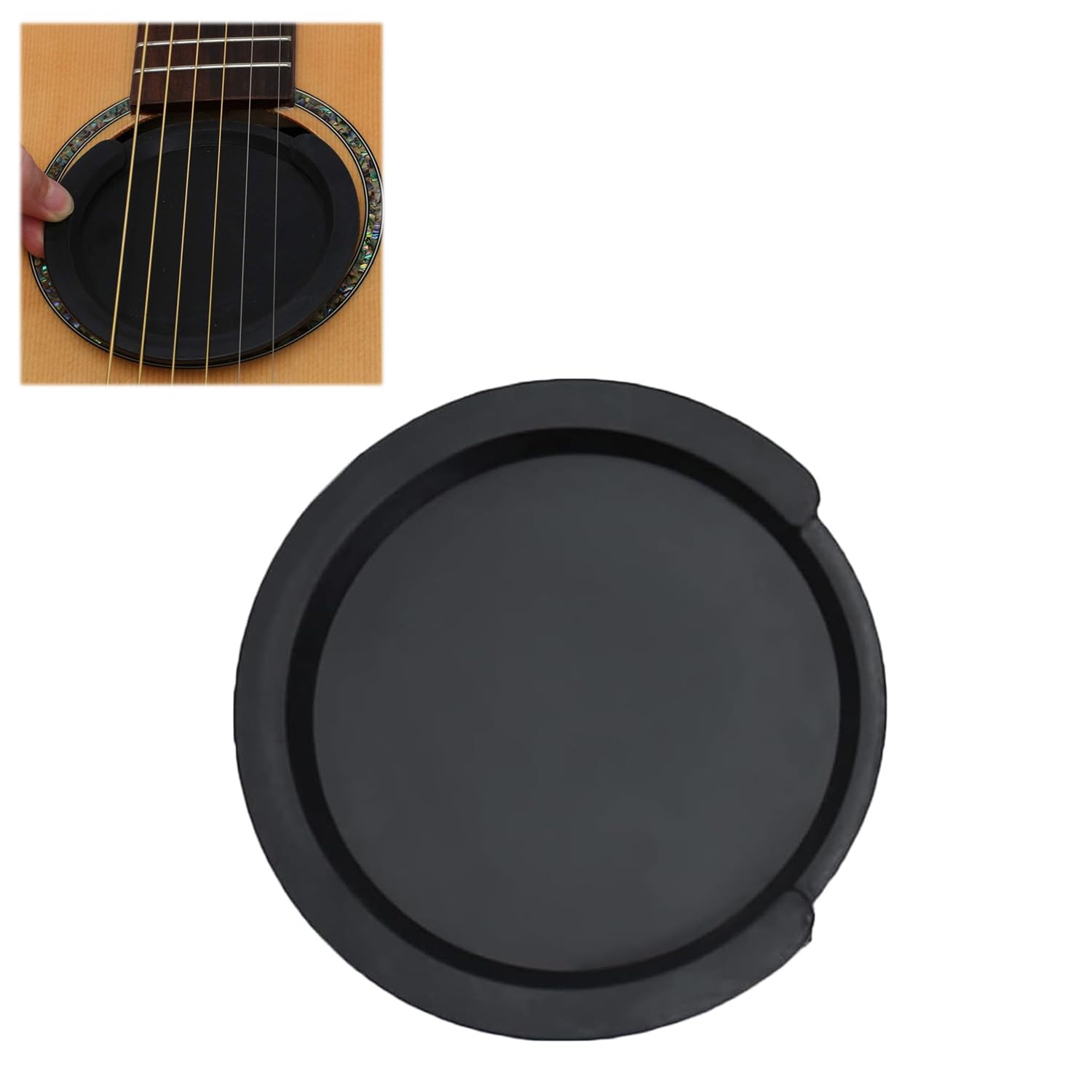ZEACCT 1-Piece Silicone Soundhole Cover for Acoustic & Electric Guitars, Compact Black Feedback Reduction Tool with Dustproof Design – Ideal for Musicians and Live Performances