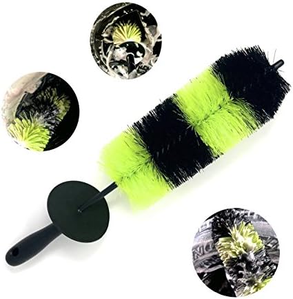 Halo Automotive Premium BIG Detail RIM Cleaning Wheel Brush: 17" Long Handle with 9x4 Bristles. Easy to Reach Wheel Cleaning, Rim Cleaning, Wheel Well, Engine, Exhaust