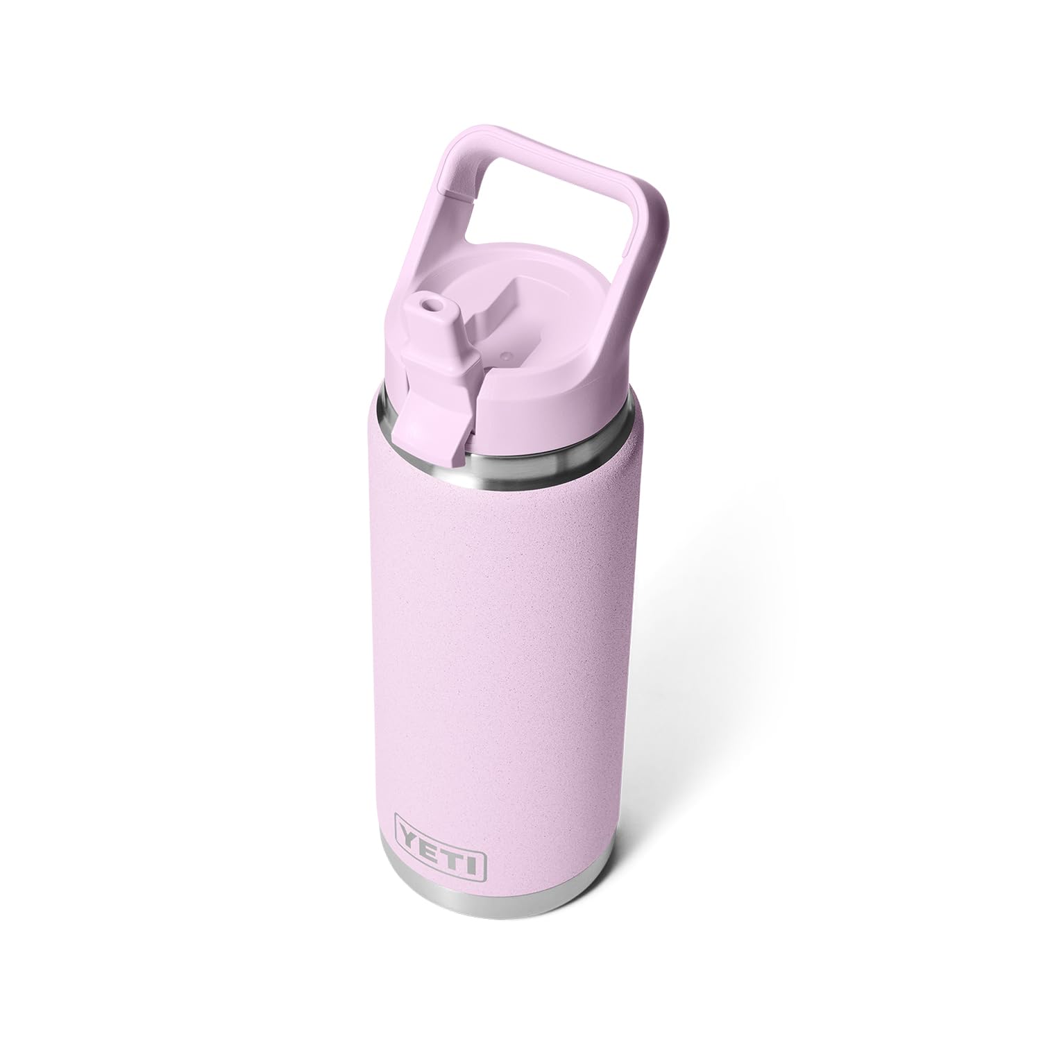 YETI Rambler 26 oz Bottle, Vacuum Insulated, Stainless Steel with Color Matching Straw Cap, Cherry Blossom Image