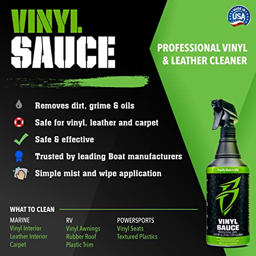 Boat Bling Vinyl Sauce Premium Vinyl and Leather Cleaner, for Boats, RVs, Powersport Vehicles and More