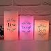 Eldnacele Color Changing Pillar Candles Battery Operated Flickering Flameless Candles Multi Colored with Remote Control Timer - Live, Love, Laugh Candle Gifts Decor (D3 x H4 5