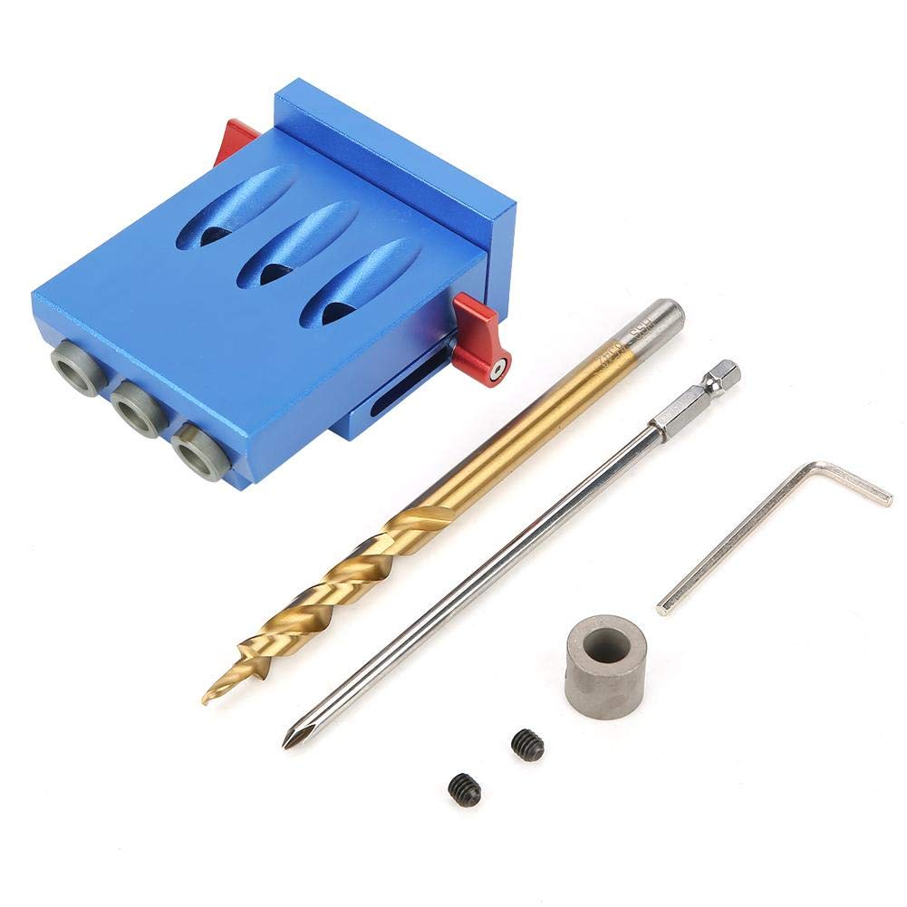 Pocket Hole Screw Jig Set, Dowel Drill Joinery Kit Woodworking Angle Drilling Guide Angle Tool Positioner Locator Tool