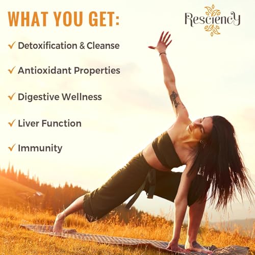 Resciency Detox Binder Supplement - Activated Charcoal, Zeolite, Bentonite Clay, Milk Thistle, Proprietary Blends - Liver & Gut, Max Absorption, 180 Vegan Capsules