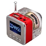 soled Red Mini Digital Portable Music MP3/4 Player TF Card USB Disk Speaker FM Radio