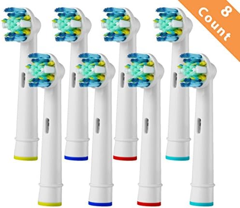 Compatible Floss Action Replacement Brush Heads Refill for Oral-B Braun Electric Toothbrush Pro 1000 Pro 3000 Pro 5000 Pro 7000 Vitality 8 Count