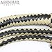 Genuine Real Leather 08 Feet Long 12 Plait Weaving Bull Whip Black & Off White
