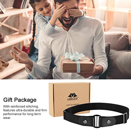 Upgraded Mens Buckle Free Adjustable Belt, 59"x1.38" Wide Stretch No Buckle Elastic Belt for Pregnant
