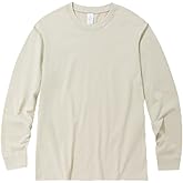 Men's Oversized Vintage Long Sleeve T-Shirts Acid Wash Soft Comfort Fit Crewneck Sweatshirt