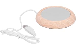 Luqeeg 5W USB Powered Cup Warmer Heater Pad, Elegant Wooden Pattern Coaster Placemat for Tea Coffee Drink, Ideal for Home Sup