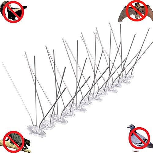 Pro Stainless Bird Spikes, Haierc 7" Stainless Steel Bird and Pigeon Spikes Anti Bird Anti Pigeon Spike Scare Pigeons Bird Seagull Away - 10 Pack (10 Feet)