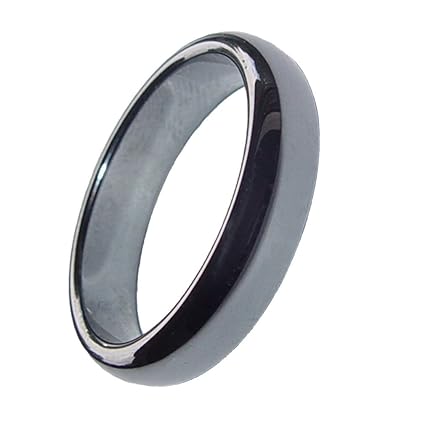 2 Stück Hämatit Ringe 6 mm Breite schönes glänzendes grau anthrazit verschiedene Größen (59 mm)