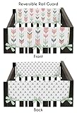 Sweet Jojo Designs 2-Piece Grey, Coral and Mint Woodland Arrow Teething Protector Cover Wrap Baby Crib Side Rail Guards